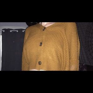 Orange Yellow Button Up Sweater
